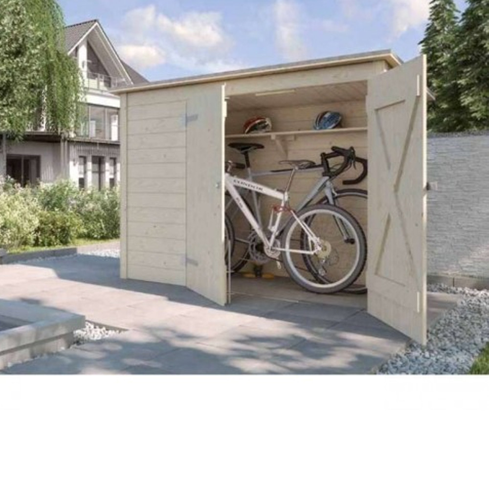 Abri bois multi usage vélos et poubelles - Cour et Jardin