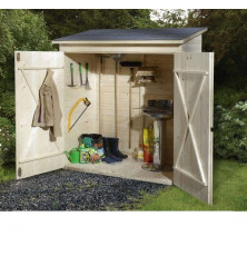 Armoire de jardin en bois FLACHDACH abri de 163x85cm à 2 portes