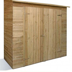 Armoire de jardin SAVONA en bois (200x100). Cet abri en bois à toit bitume est une armoire extérieure