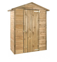 Armoire de jardin MERINA en bois traité, (140x70x206)