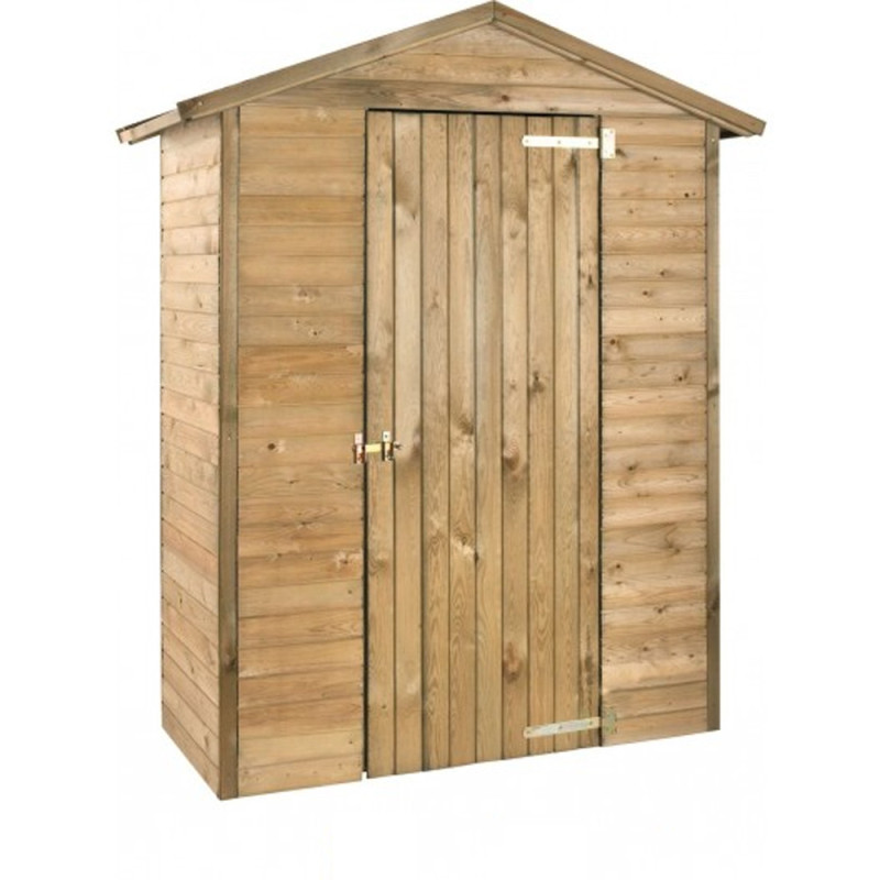 Armoire de jardin MERINA en bois traité, (140x70x206)