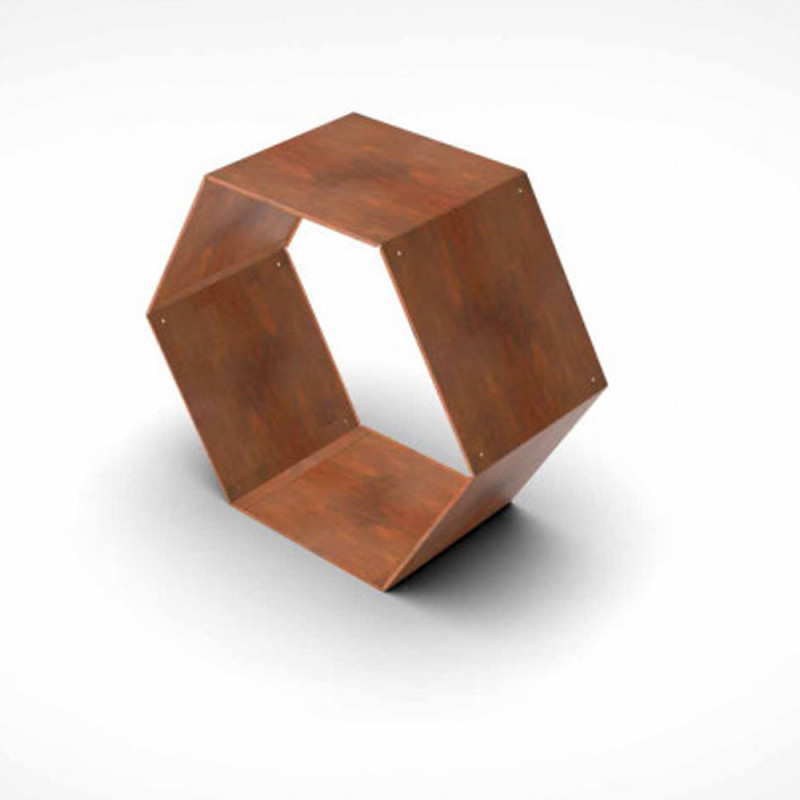 Abri-bûches Hexagonal - Acier Corten Abri-bûches Hexagonal - Acier Corten