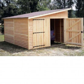 Garage bois 12 m² (série 2001 des garages en bois de cihb) - garage en kit