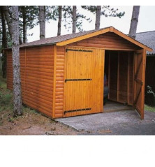 Garage voiture, en bois, de 15m², de la série 2000 des garages bois en kit de Cihb