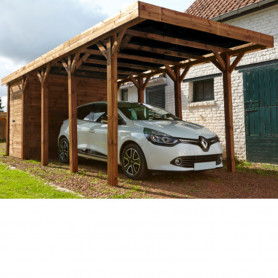 Carport bois petite remise- toit PVC- HARRY