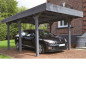 Carport bois GRIS anthracite avec toit PVC - LOUISON Carport bois GRIS anthracite avec toit PVC - LOUISON