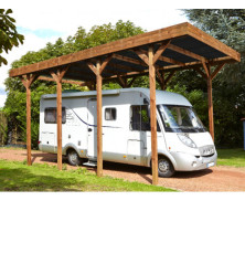 Carport CAMPING CAR bois - toit PVC