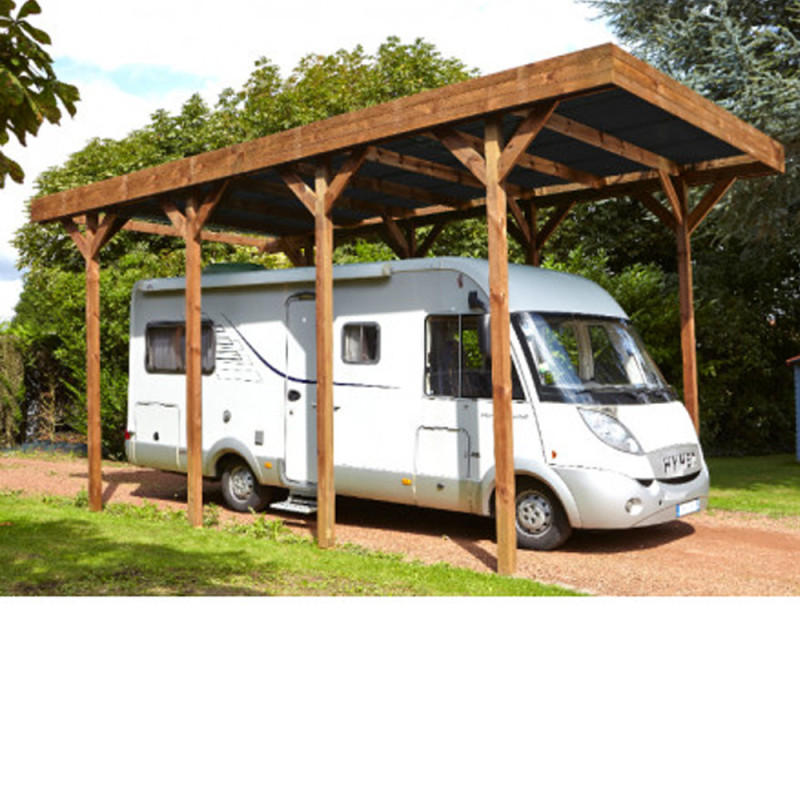 Carport CAMPING CAR bois - toit PVC