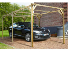 Carport bois autoportant 1 voiture 15,77m² PACO