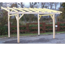 vue de gauche du Carport bois AV3350STL (3,25x5m) monopente sans couverture