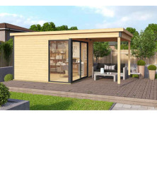 Abri de jardin Bois avec extension - DOMEO 2 PLUS