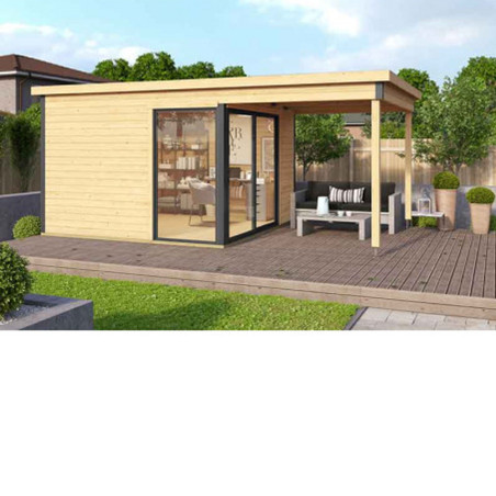 Abri de jardin Bois avec extension - DOMEO 2 PLUS