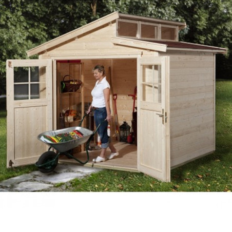 Abri WC bois massif avec plancher / Panneau 16 mm / Eden Toilettes Sèches