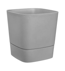 Pot de fleur carré - réserve d'eau et roulettes - 30cm