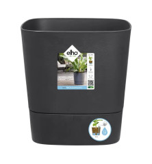 Pot de fleur carré - réserve d'eau et roulettes - 30cm