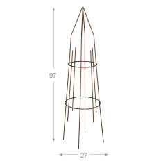 Tuteur " Tipi Rond " - Fer vieilli