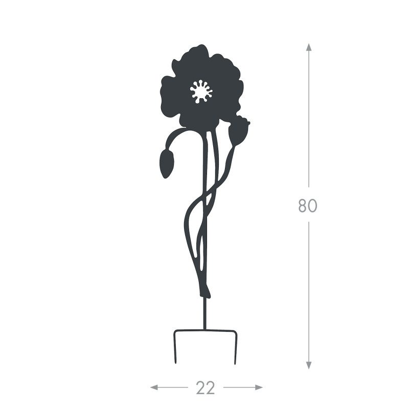 Décoration métal à planter " Coquelicot" - Anthracite Décoration métal à planter " Coquelicot" - Anthracite