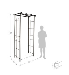 Arche Pergolas - Tube Carré 20 mm  97x40x60 cm - Fer Vieilli