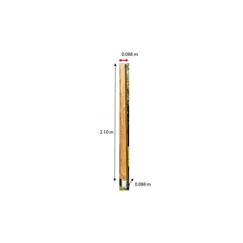 Poteau pour kit brise vue - bois massif - 2,10 m Poteau pour kit brise vue - bois massif - 2,10 m