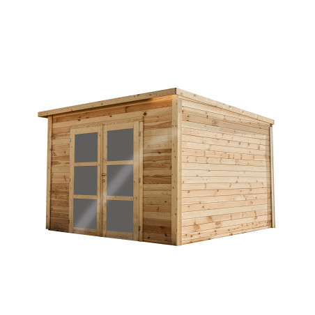 Abri Madriers - bois massif - 42 mm - Avec ou sans bûcher