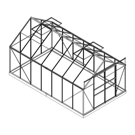 Serre jardin aluminium - verte - 10.37 m²