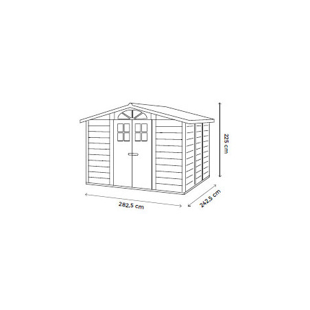 Abris de jardin PVC - (282x242cm) - EVO