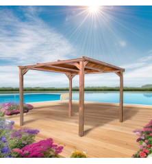 Pergola en bois - sans couverture - 8.88 m2