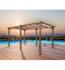 Pergola en bois - sans couverture - 14,80 m2