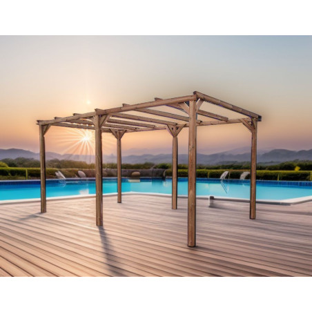 Pergola en bois - sans couverture - 14,80 m2