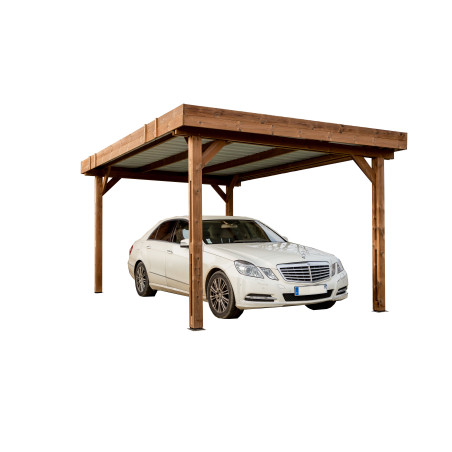 Carport en bois - Couverture acier galvanisé - 10,80 m2