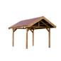 Carport en bois - Toit double pente - Couverture plaques ondulées - 10,80 m2 Carport en bois - Toit double pente - Couverture plaques ondulées - 10,80 m2