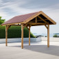 Carport en bois - Toit double pente - Couverture plaques ondulées - 10,80 m2 Carport en bois - Toit double pente - Couverture plaques ondulées - 10,80 m2