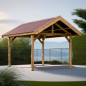 Carport en bois - Toit double pente - Couverture plaques ondulées - 10,80 m2 Carport en bois - Toit double pente - Couverture plaques ondulées - 10,80 m2