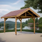 Carport en bois - Toit double pente - Couverture plaques ondulées - 10,80 m2 Carport en bois - Toit double pente - Couverture plaques ondulées - 10,80 m2
