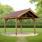 Carport en bois - Toit double pente - Couverture plaques ondulées - 10,80 m2 Carport en bois - Toit double pente - Couverture plaques ondulées - 10,80 m2