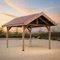 Carport en bois - Toit double pente - Couverture plaques ondulées - 10,80 m2 Carport en bois - Toit double pente - Couverture plaques ondulées - 10,80 m2