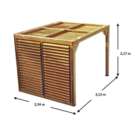 Pergola Thermauvant - bois à ventelles - 7,32m²