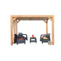 Pergola Thermauvant - bois à ventelles - 7,32m² Pergola Thermauvant - bois à ventelles - 7,32m²