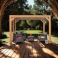 Pergola Thermauvant - bois à ventelles - 7,32m² Pergola Thermauvant - bois à ventelles - 7,32m²