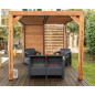 Pergola Thermauvant - bois à ventelles - 7,32m² Pergola Thermauvant - bois à ventelles - 7,32m²