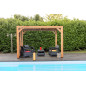 Pergola Thermauvant - bois à ventelles - 7,32m² Pergola Thermauvant - bois à ventelles - 7,32m²