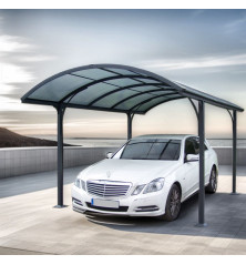 Carport Alu- Toit 1/2 rond - 14,62 m ² - Gris anthracite