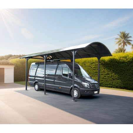 Carport ALUMINIUM - camionnette/ camping-car - 27,51 m2 - Gris anthracite