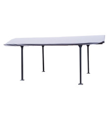 Bâche pour Carport ALUMINIUM -  toit 1/2 rond - 300 x 485 cm - Gris anthracite