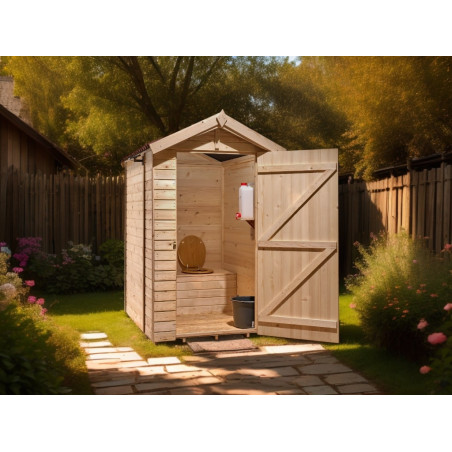 Abri WC - Toilettes sèches - bois massif - 2,62 m2
