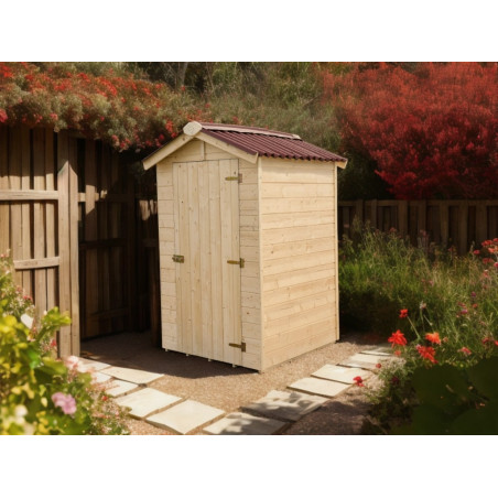 Abri de jardin - bois massif - 1.35 m2