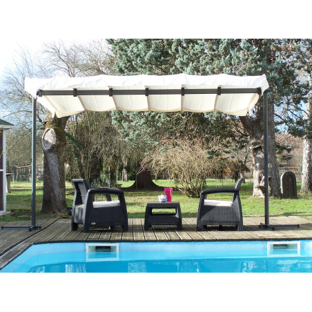 Pergola - gris anthracite - Surface de protection  9 m²