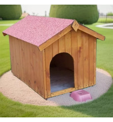 Niche pour petit chien bois - (60x98 cm) - avec plancher