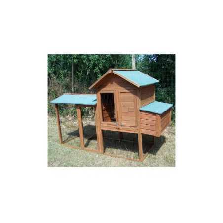 Poulailler bi-corps teinté clair - 2.13m2 - 5 à 8 poules