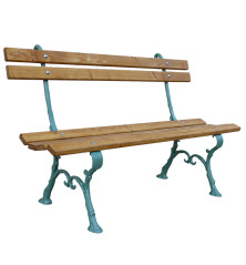 Banc de jardin - Bois et Fonte - "Bretagne" - 130 cm - Couleur Au Choix